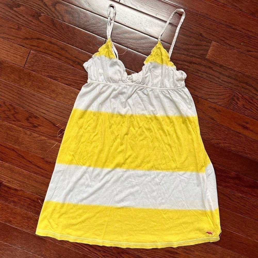 Pink Victorias Secret Yellow White Striped Sumer Mini Dress